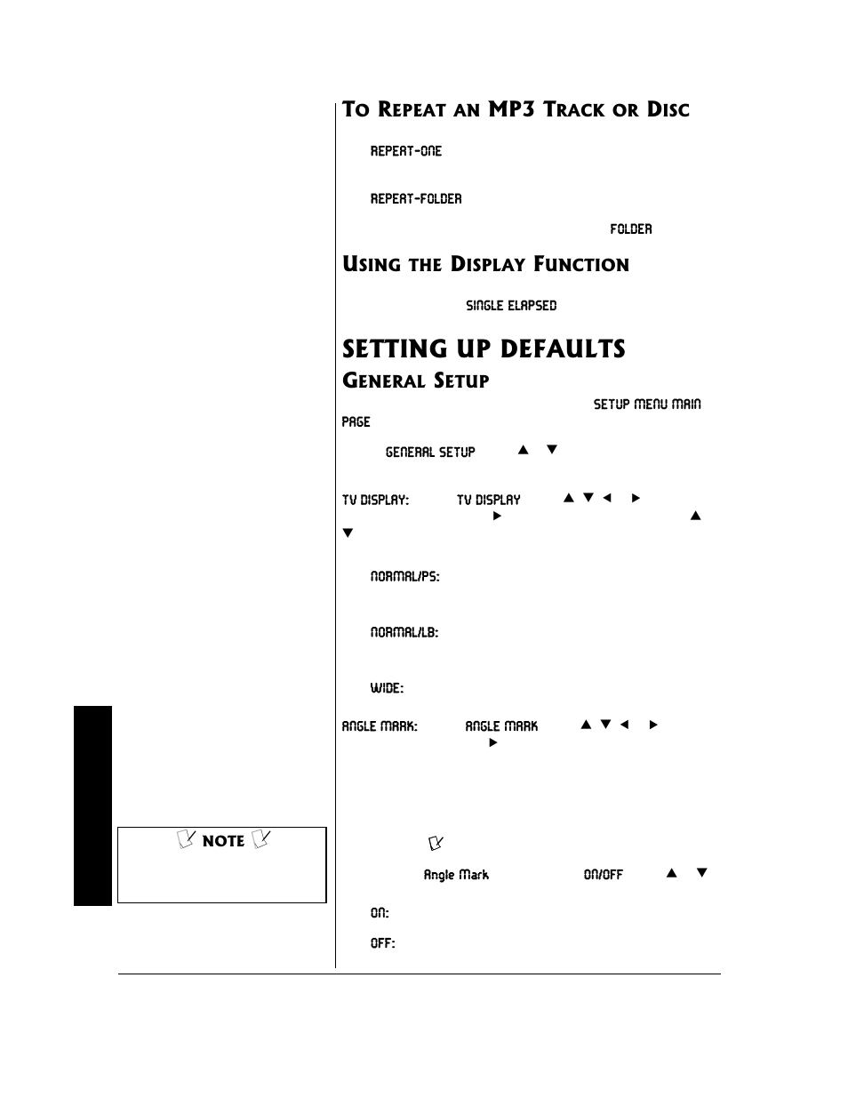 Setting up defaults, Mp3 t | Radio Shack 16-3313 User Manual | Page 20 / 28