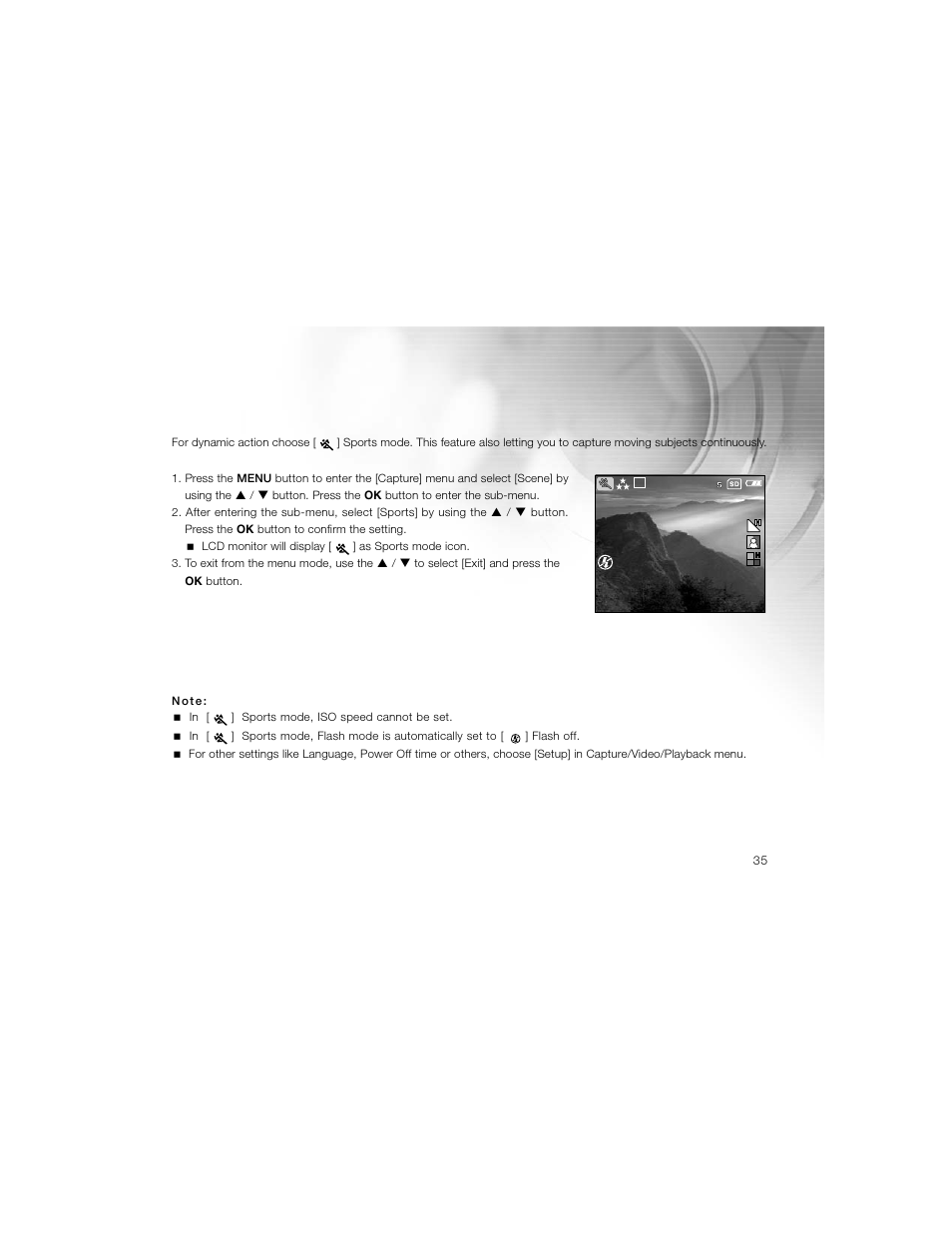 Sports mode | Radio Shack OPTIMUS 16-3869 User Manual | Page 37 / 73