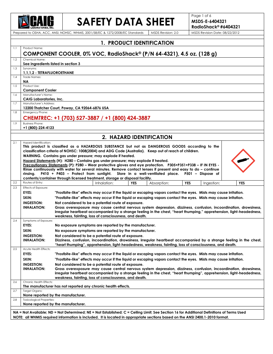 Radio Shack 640-4321 User Manual | 6 pages