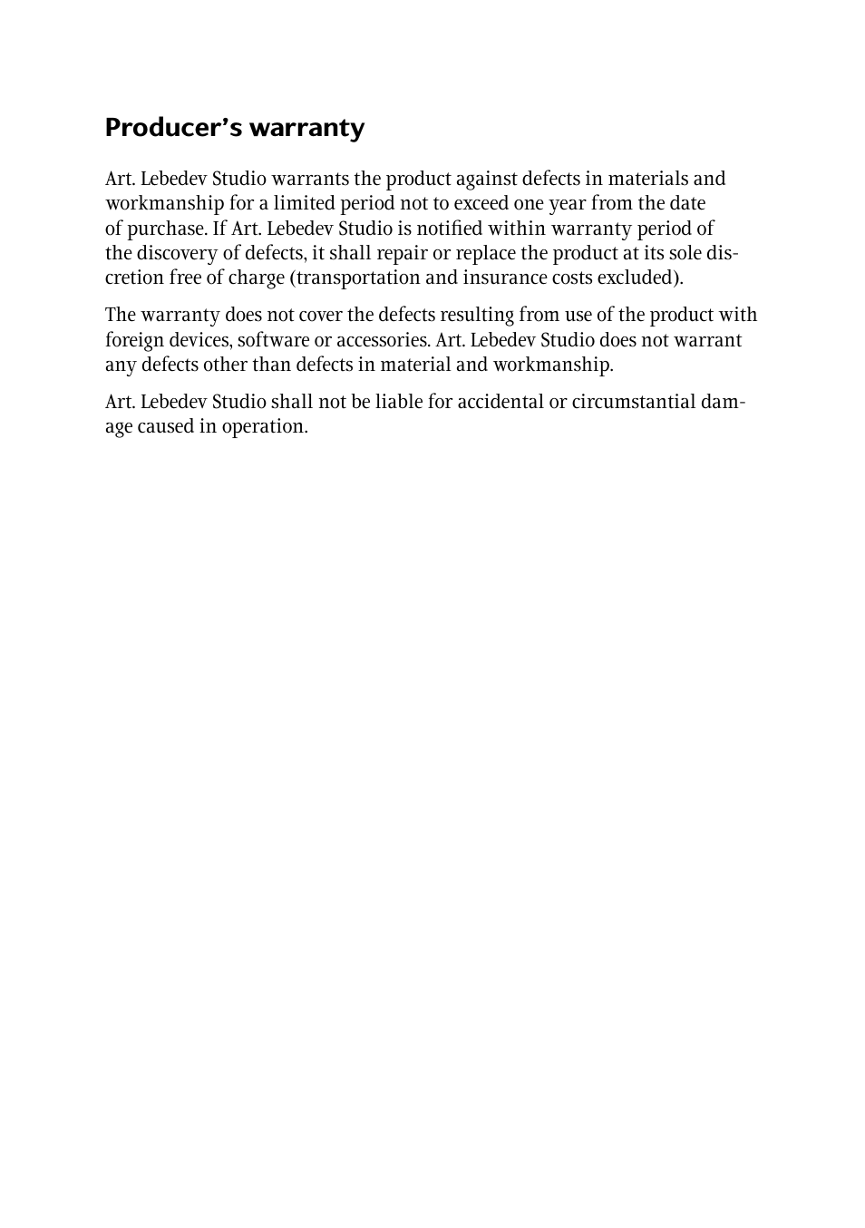 Producer’s warranty | Radio Shack Maximus Keyboard User Manual | Page 6 / 10