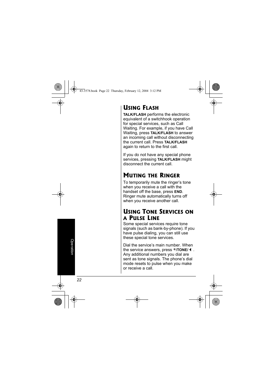 Line | Radio Shack 43-3578 User Manual | Page 22 / 44