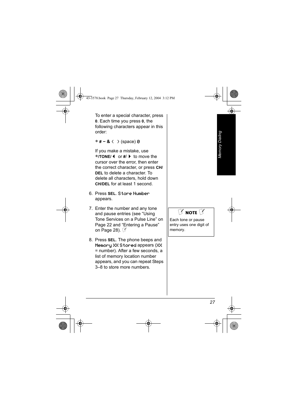 Radio Shack 43-3578 User Manual | Page 27 / 44