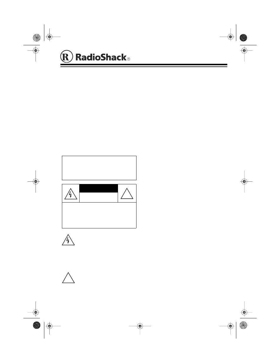 Radio Shack 43-1236 User Manual | 4 pages