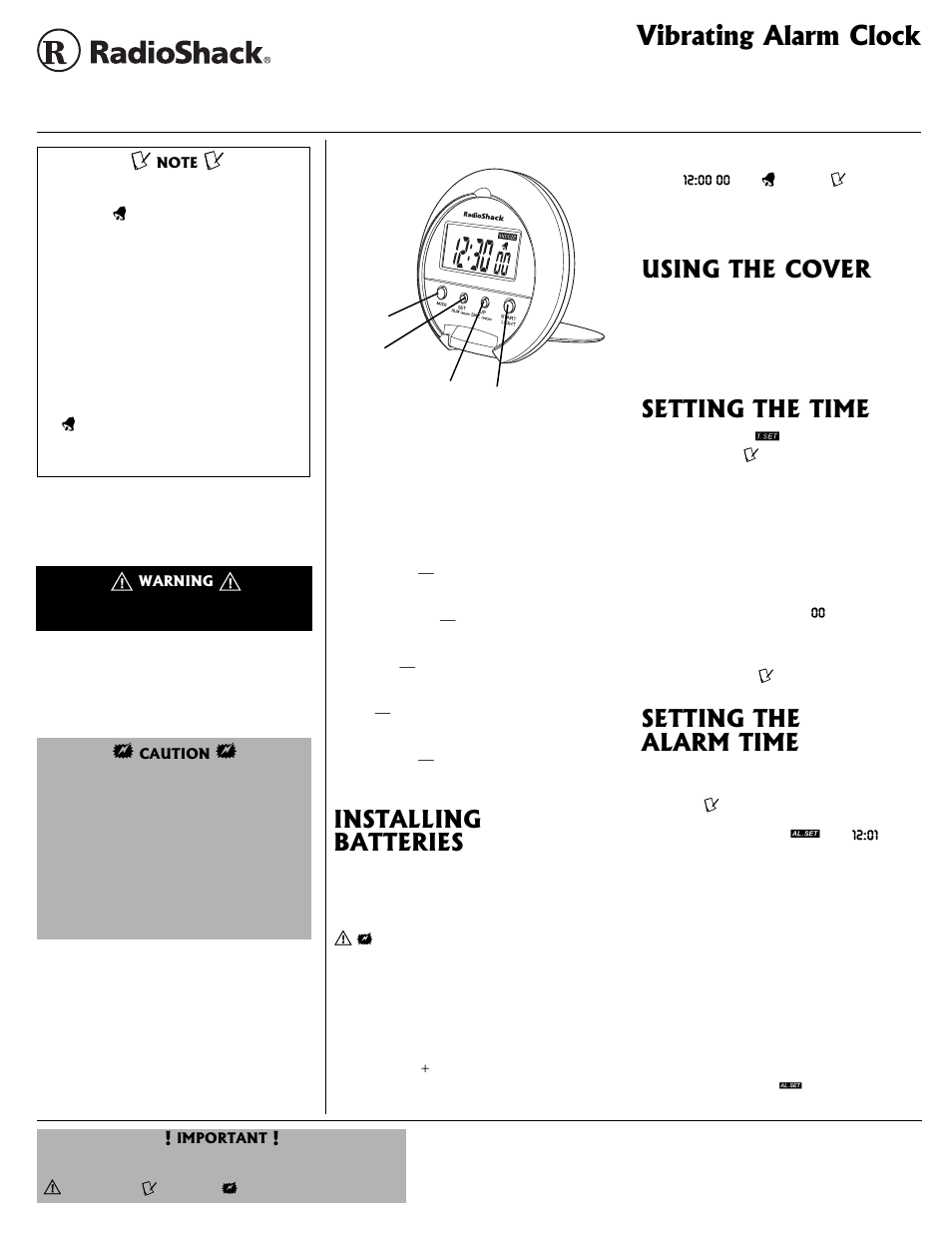 Radio Shack 63-1415 User Manual | 2 pages