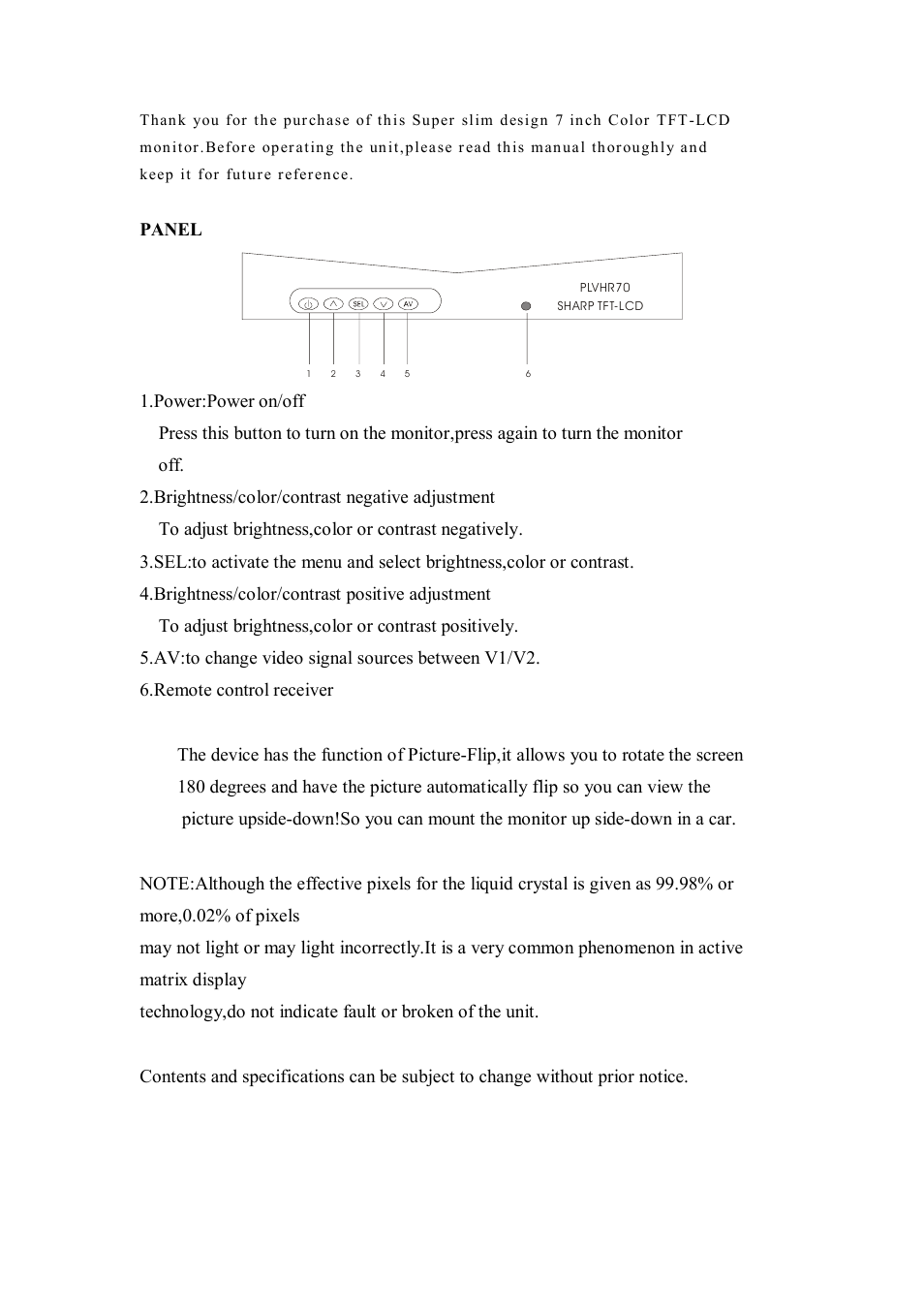 Panel | Radio Shack PLVHR70 User Manual | Page 2 / 3