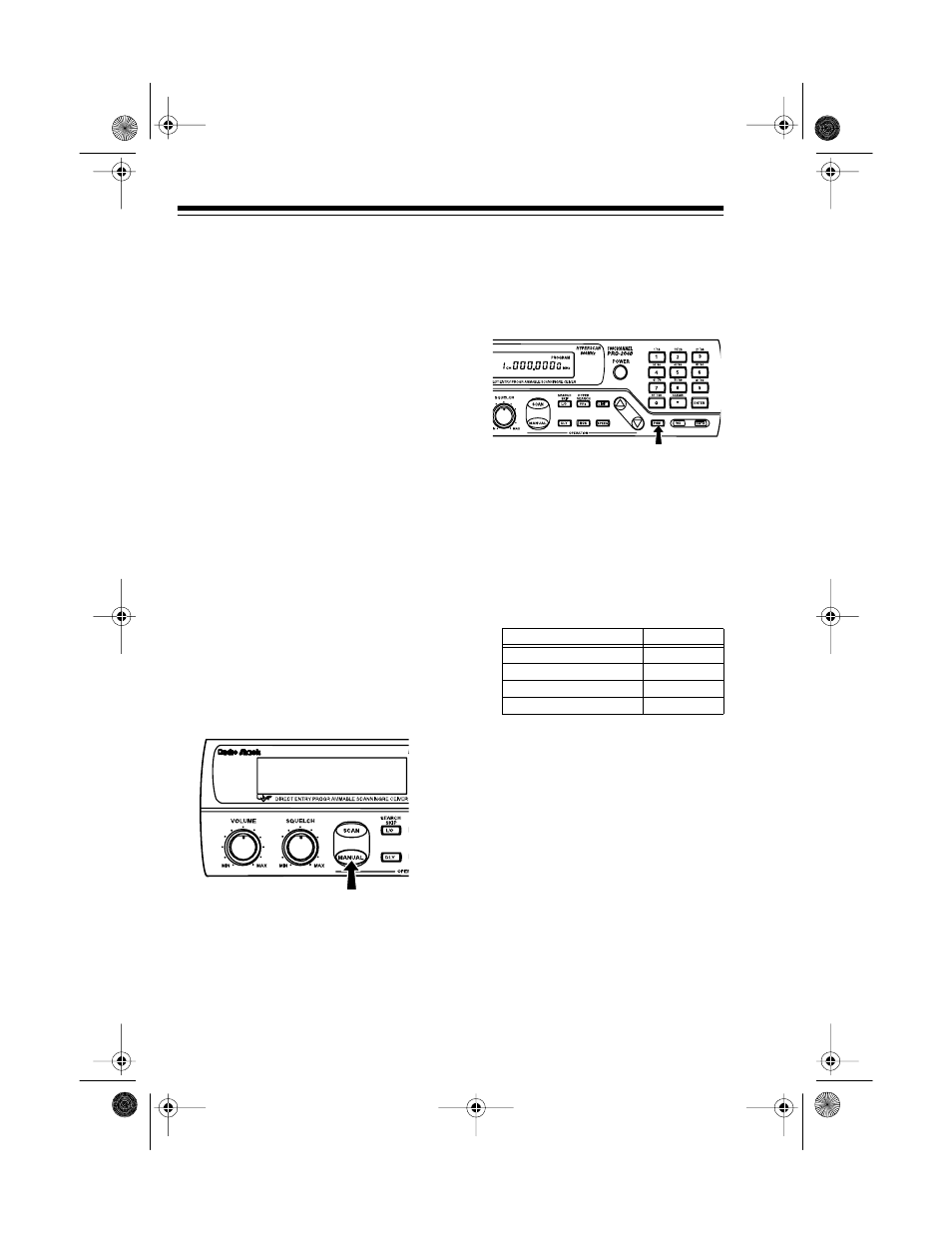 Manually storing frequencies in channels | Radio Shack PRO-2040 User Manual | Page 20 / 44