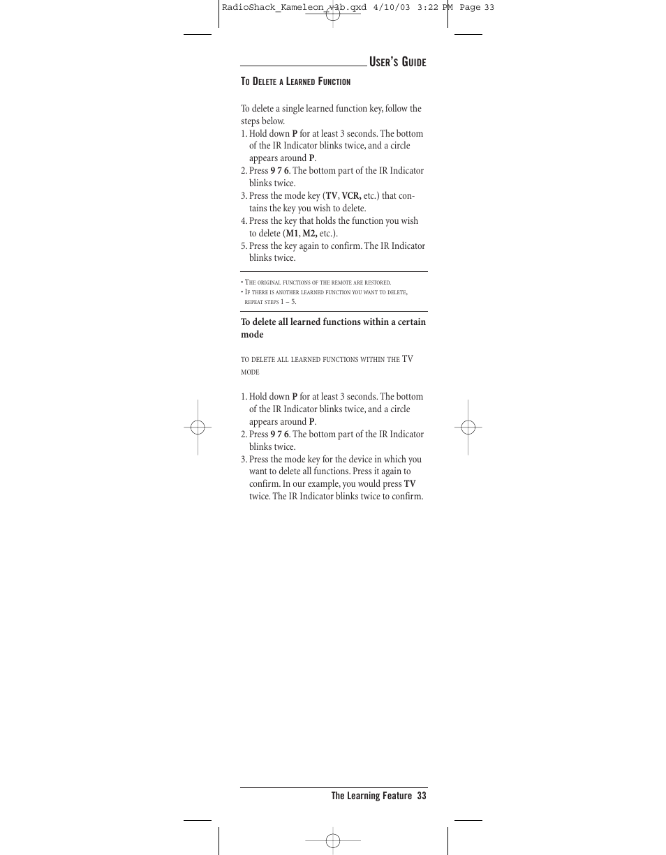 Radio Shack 6-IN-ONE TOUCHSCREEN REMOTE User Manual | Page 33 / 62