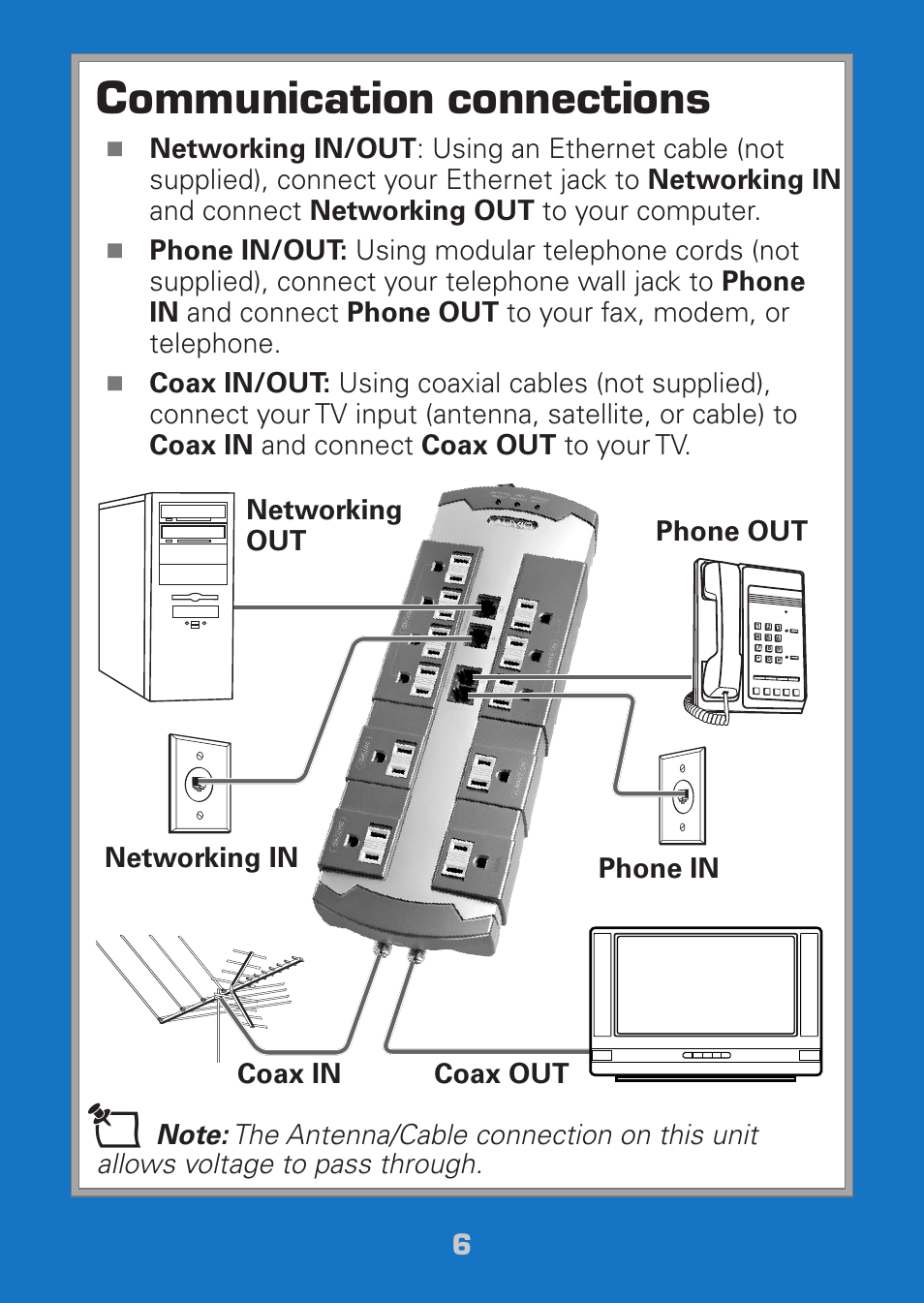 Communication connections | Radio Shack Auvio 61-189 User Manual | Page 6 / 12