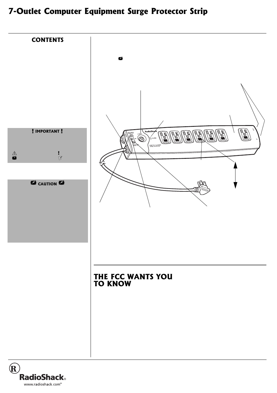 Radio Shack 61-2422 User Manual | 4 pages