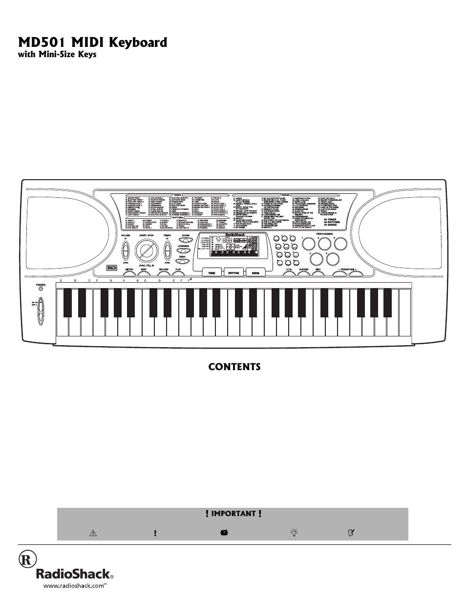 Radio Shack MD501 User Manual | 12 pages