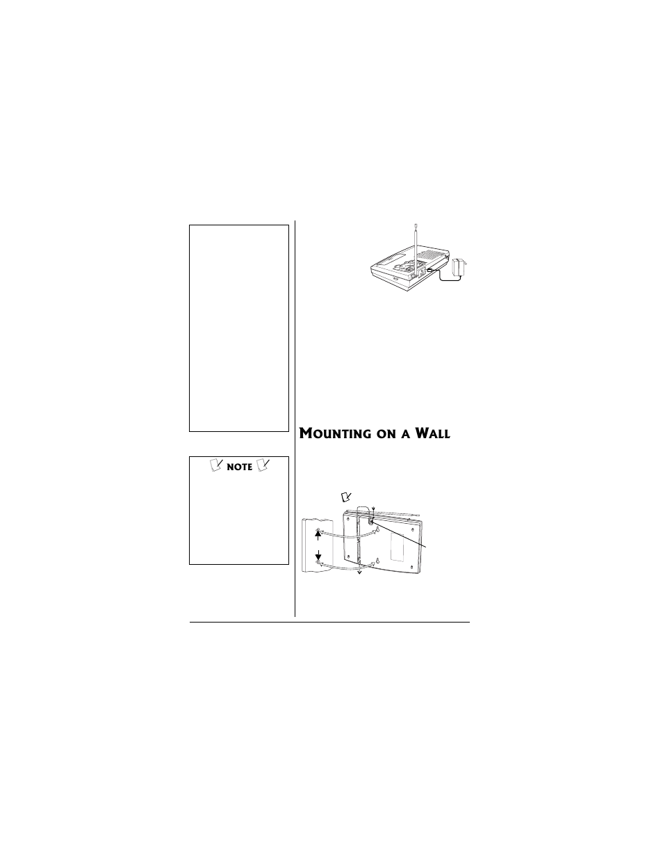 Mounting on a wall | Radio Shack 22CH GMRS/FRS User Manual | Page 6 / 16