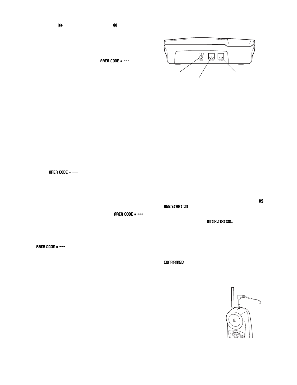 Storing your area code, Corded phone cordless handset, Using the data port | Setting up the cordless handset | Radio Shack ET-3507 User Manual | Page 9 / 20