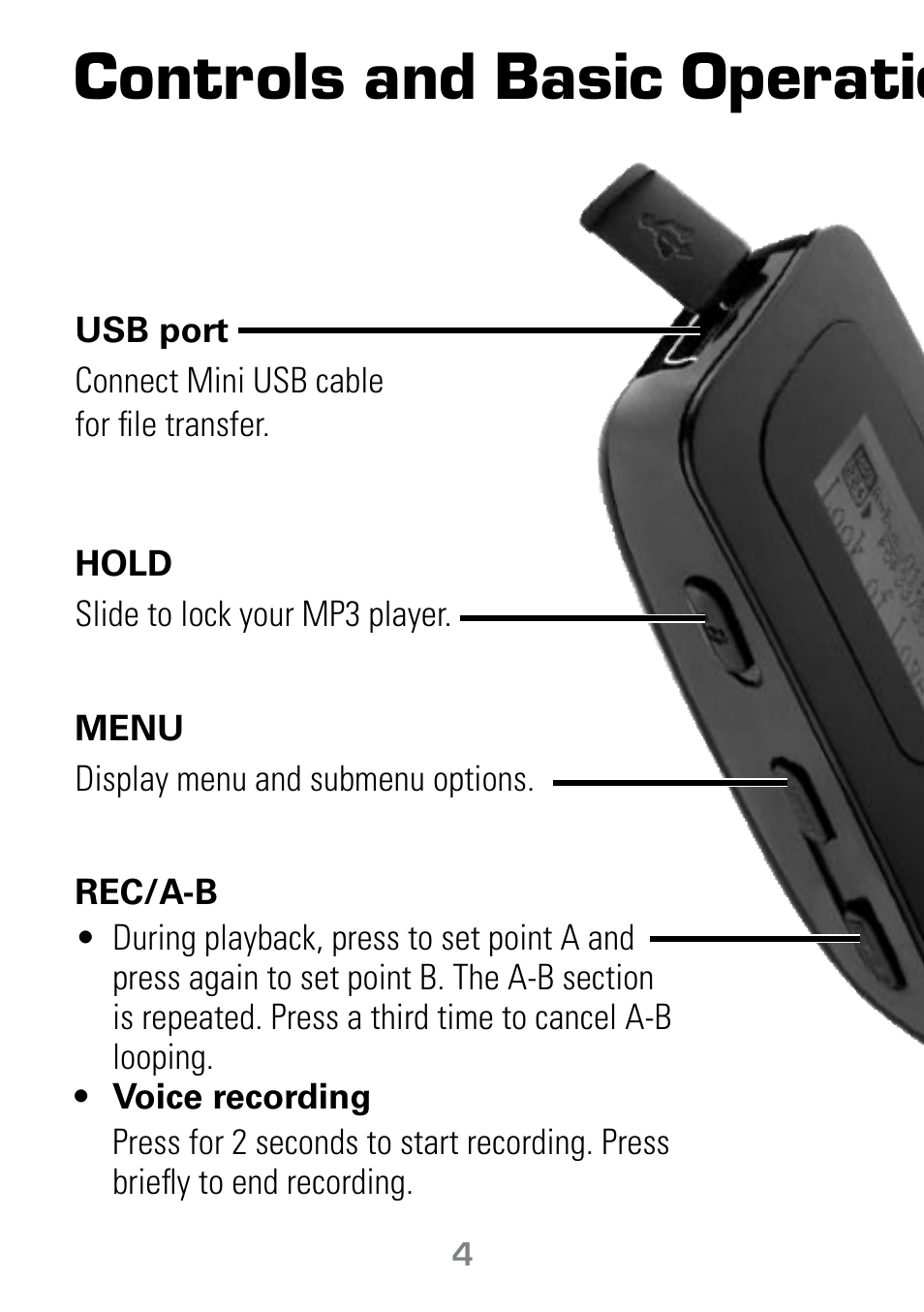 Controls and basic operation | Radio Shack Gigaware 42-541 User Manual | Page 4 / 18