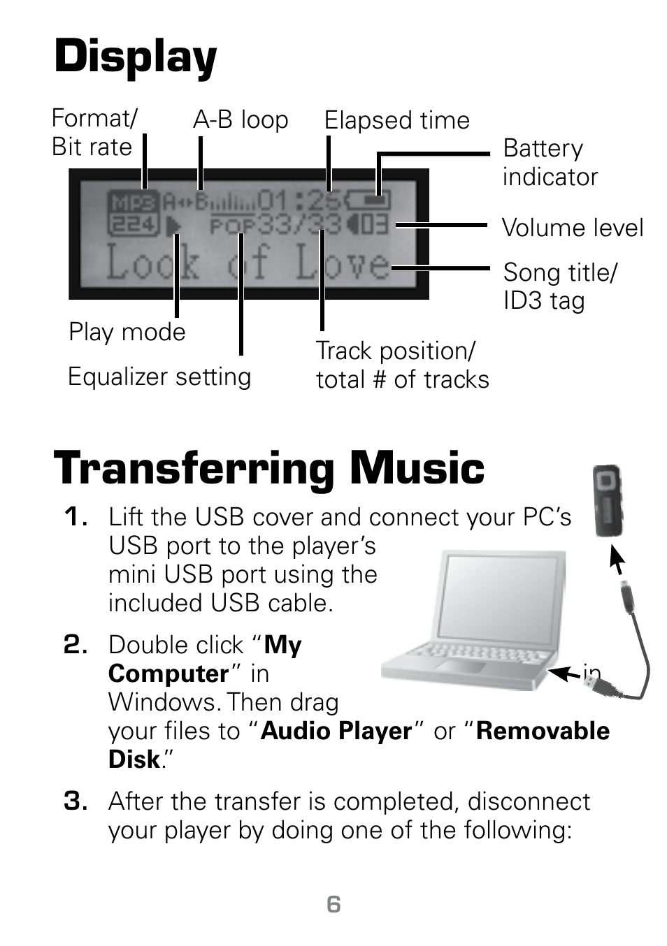 Display transferring music | Radio Shack Gigaware 42-541 User Manual | Page 6 / 18