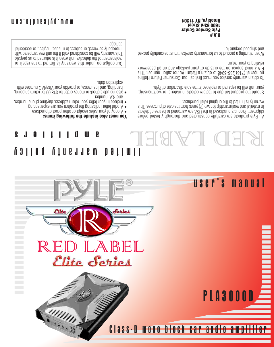 Radio Shack PLA3000D User Manual | 6 pages
