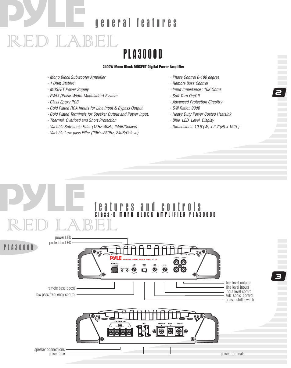 Pla3000d, P l a 3 0 0 0 d | Radio Shack PLA3000D User Manual | Page 3 / 6