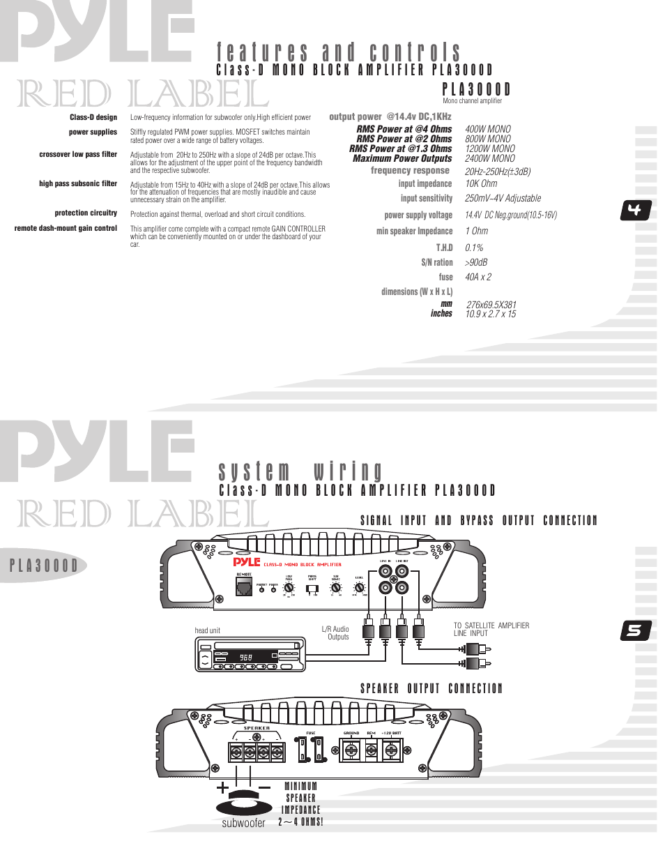 P l a 3 0 0 0 d | Radio Shack PLA3000D User Manual | Page 4 / 6