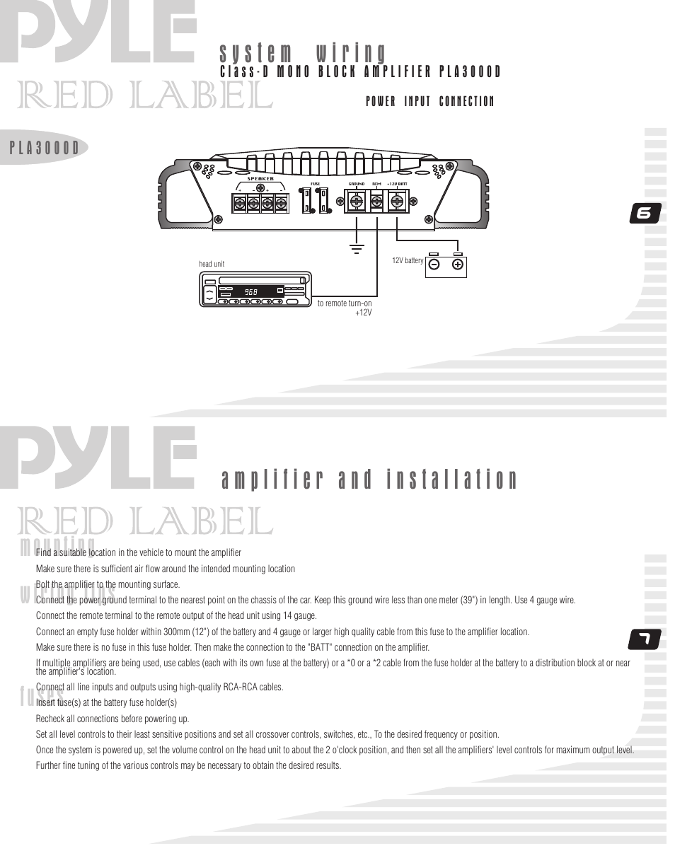Fuses wiring tips | Radio Shack PLA3000D User Manual | Page 5 / 6