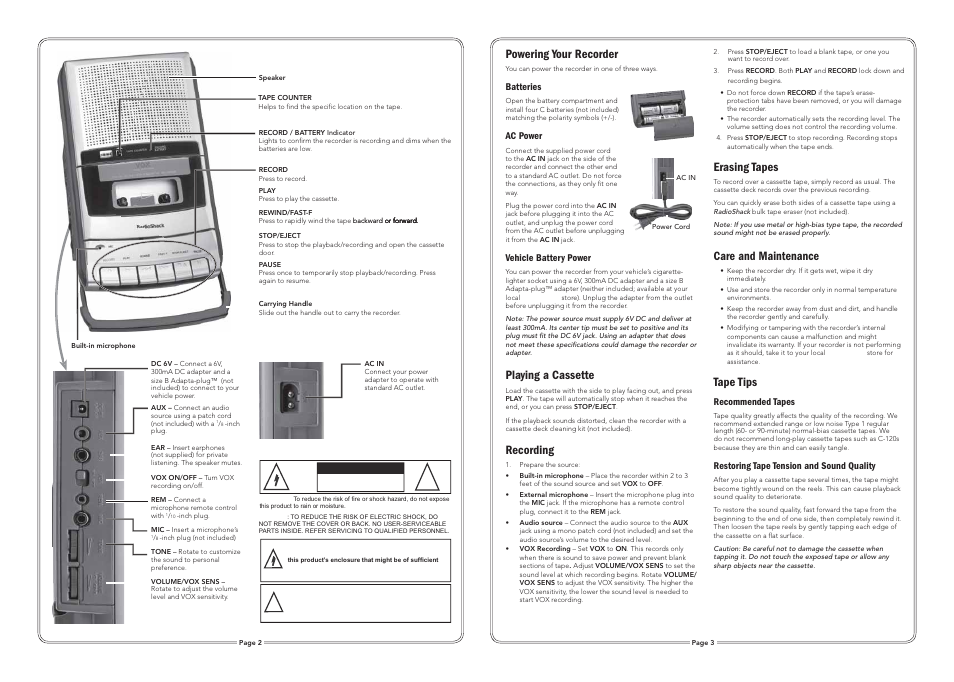 Radio Shack 14-1128 User Manual | 2 pages