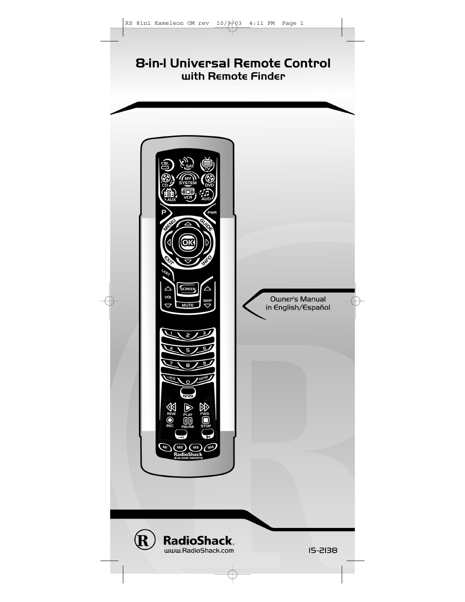 Radio Shack Univer 15-2138 User Manual | 132 pages