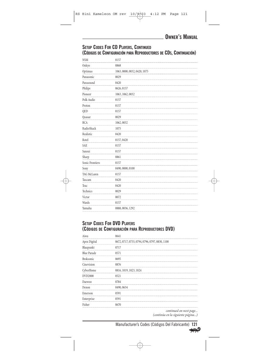 Cd p, Dvd p, Dvd) | Radio Shack Univer 15-2138 User Manual | Page 121 / 132
