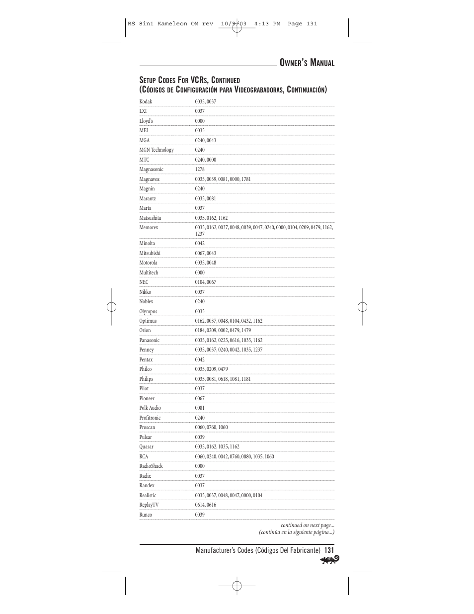 Radio Shack Univer 15-2138 User Manual | Page 131 / 132