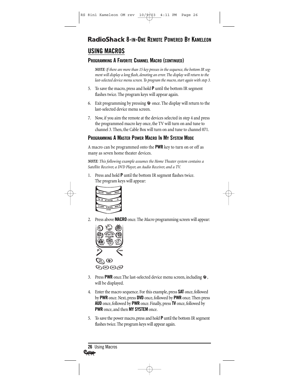 Using macros | Radio Shack Univer 15-2138 User Manual | Page 26 / 132
