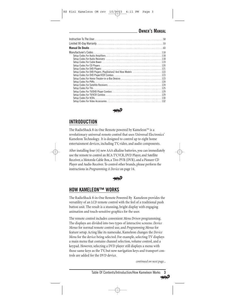 Introduction, How kameleon™ works | Radio Shack Univer 15-2138 User Manual | Page 3 / 132