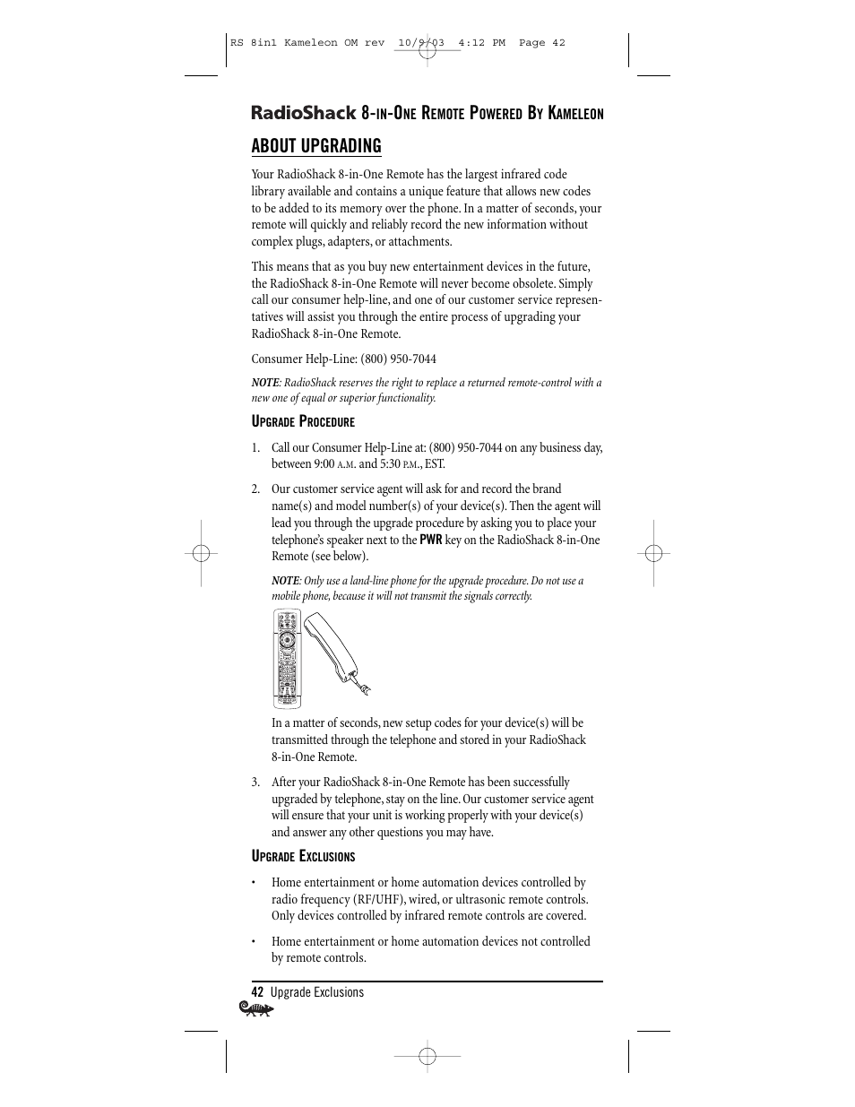 About upgrading | Radio Shack Univer 15-2138 User Manual | Page 42 / 132