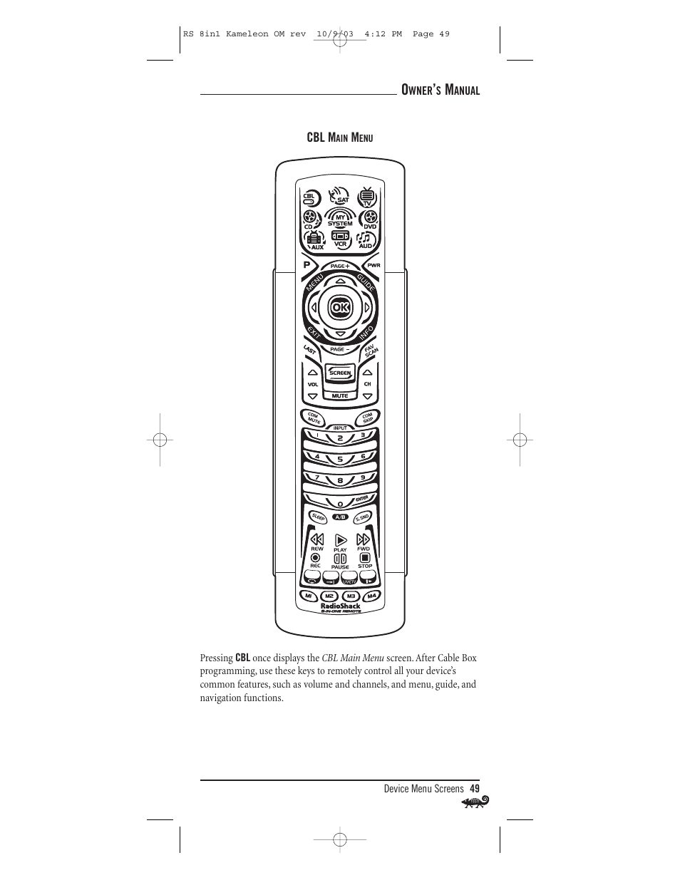 Radio Shack Univer 15-2138 User Manual | Page 49 / 132