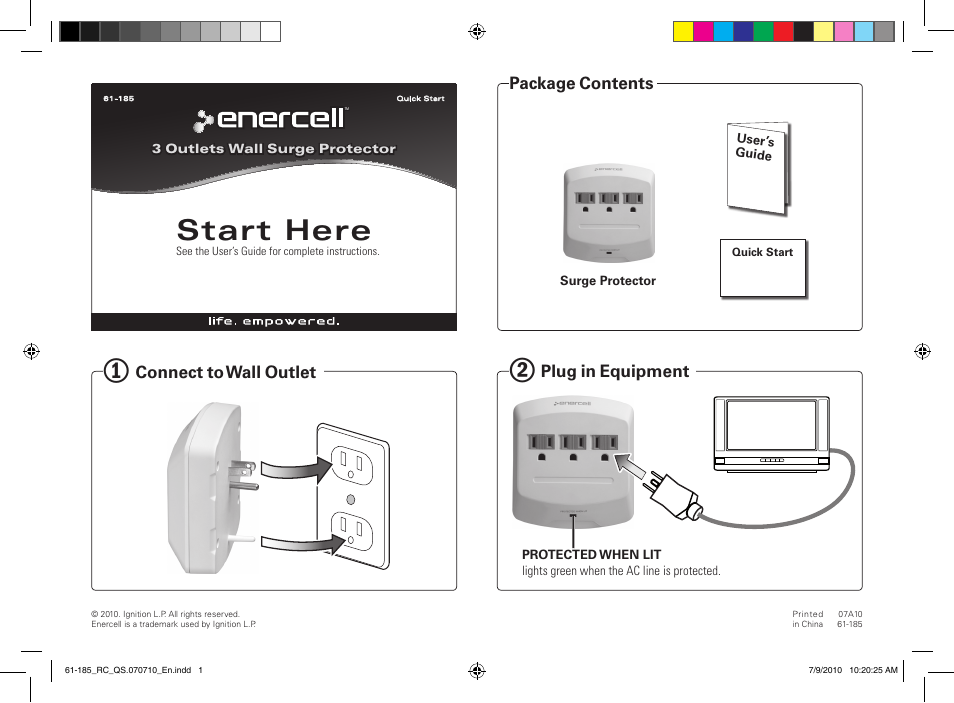 Radio Shack Enercell 61-185 User Manual | 1 page