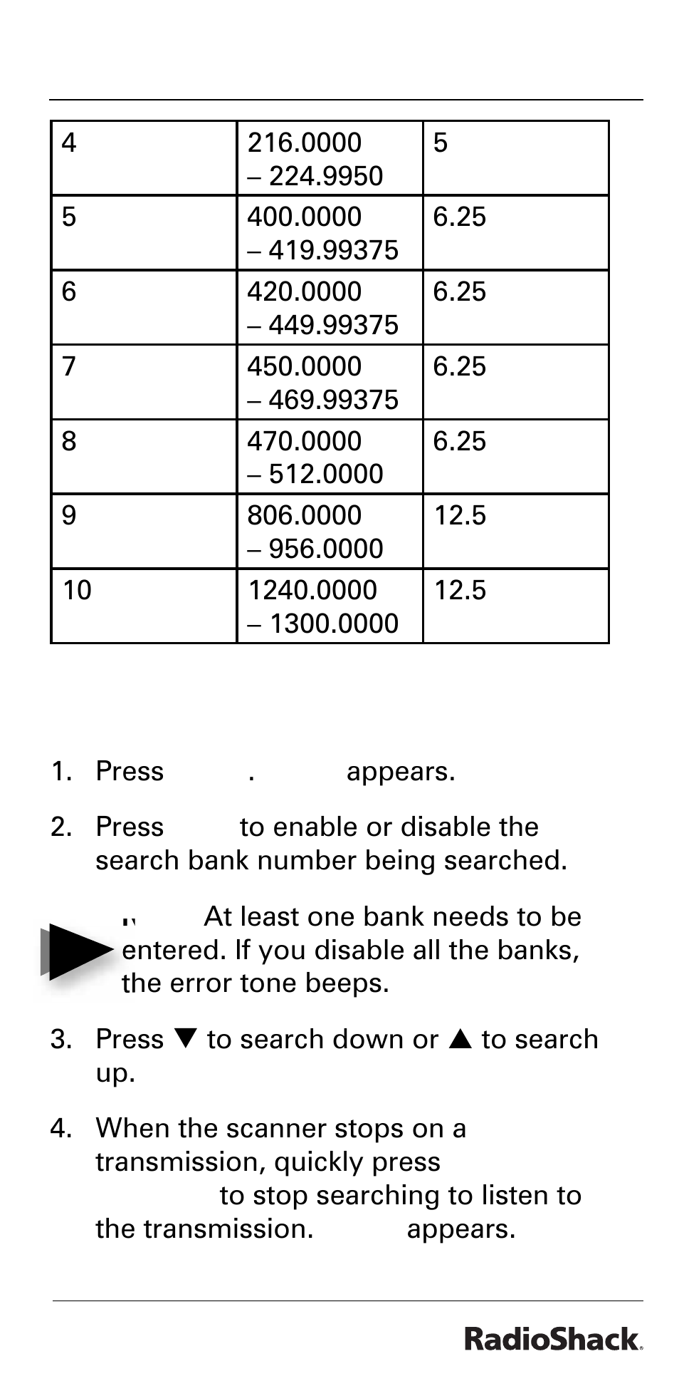 Beyond the basics, Starting chain search | Radio Shack PRO-528 User Manual | Page 25 / 92