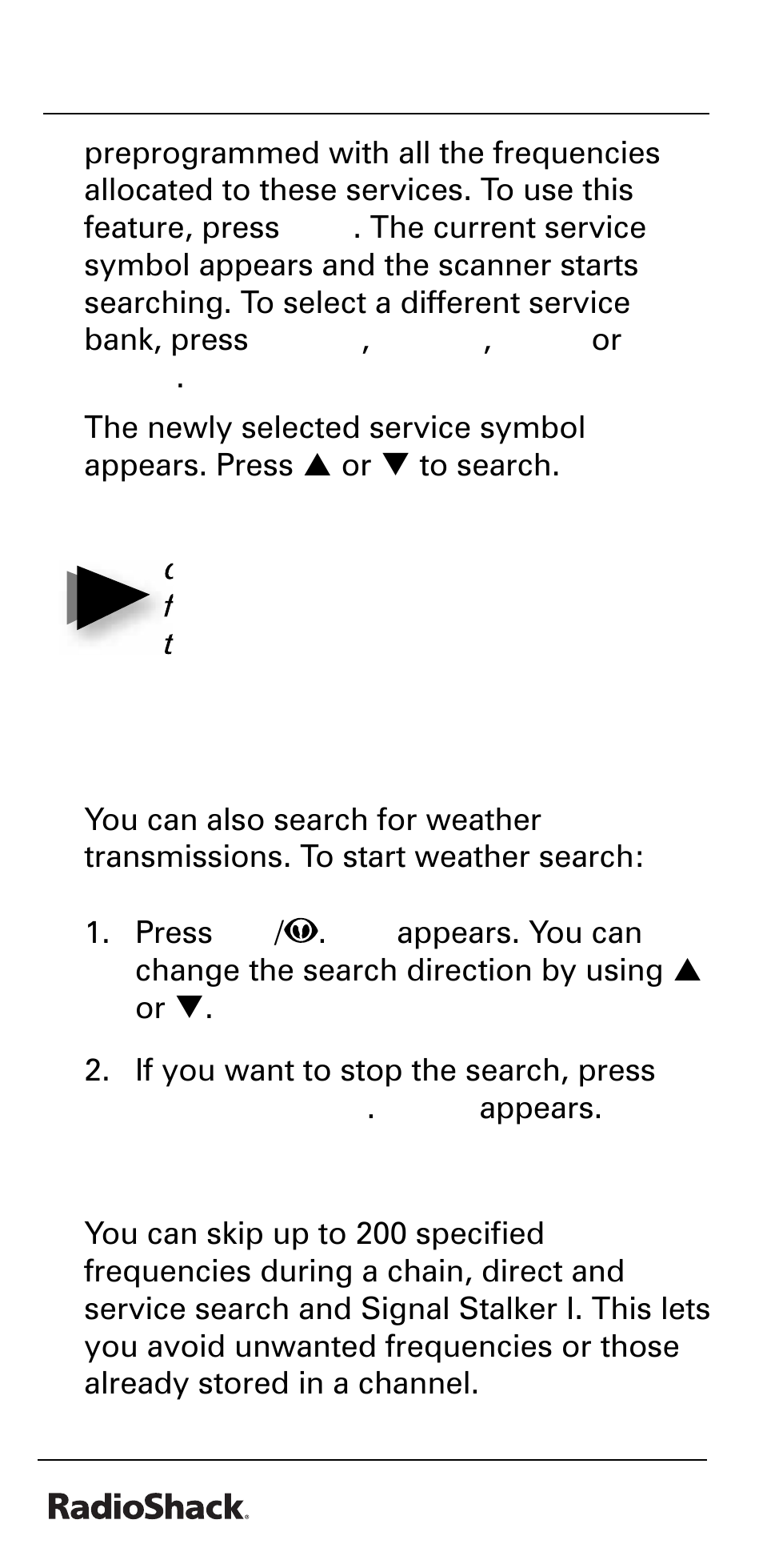 Beyond the basics, Weather search | Radio Shack PRO-528 User Manual | Page 28 / 92