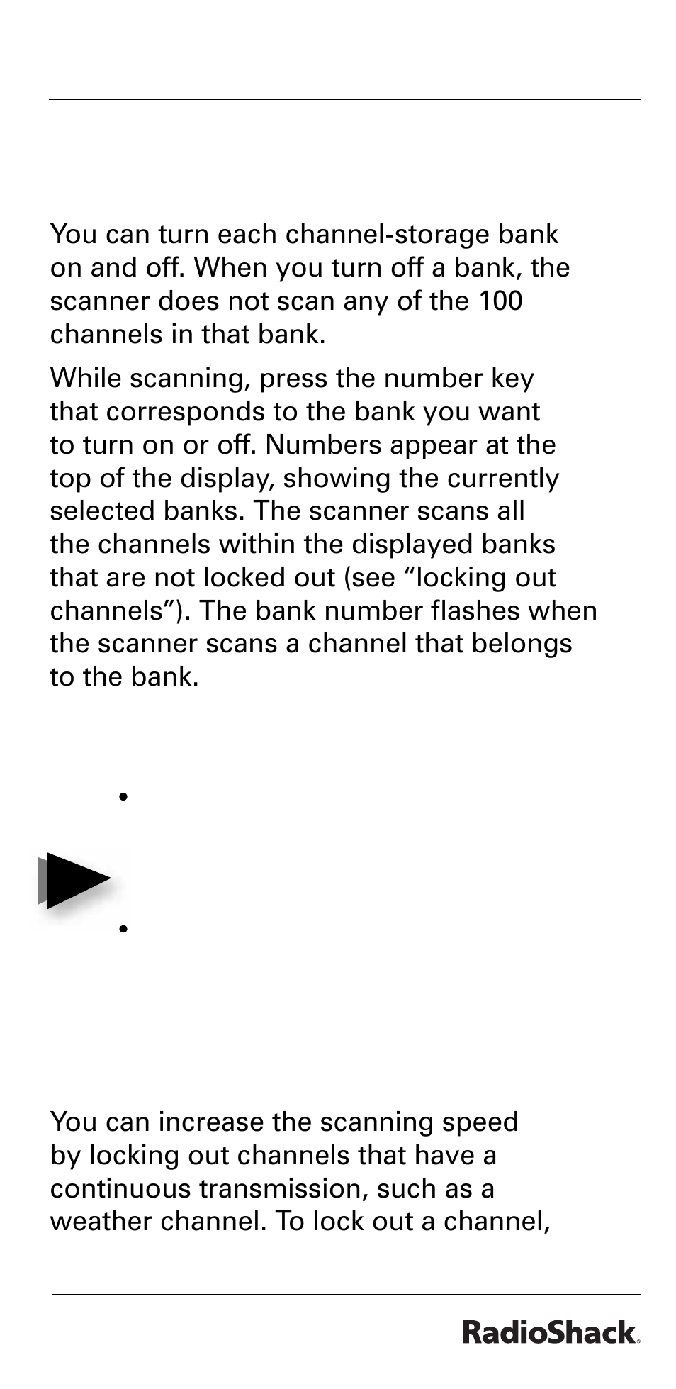 Locking out channels | Radio Shack PRO-528 User Manual | Page 33 / 92