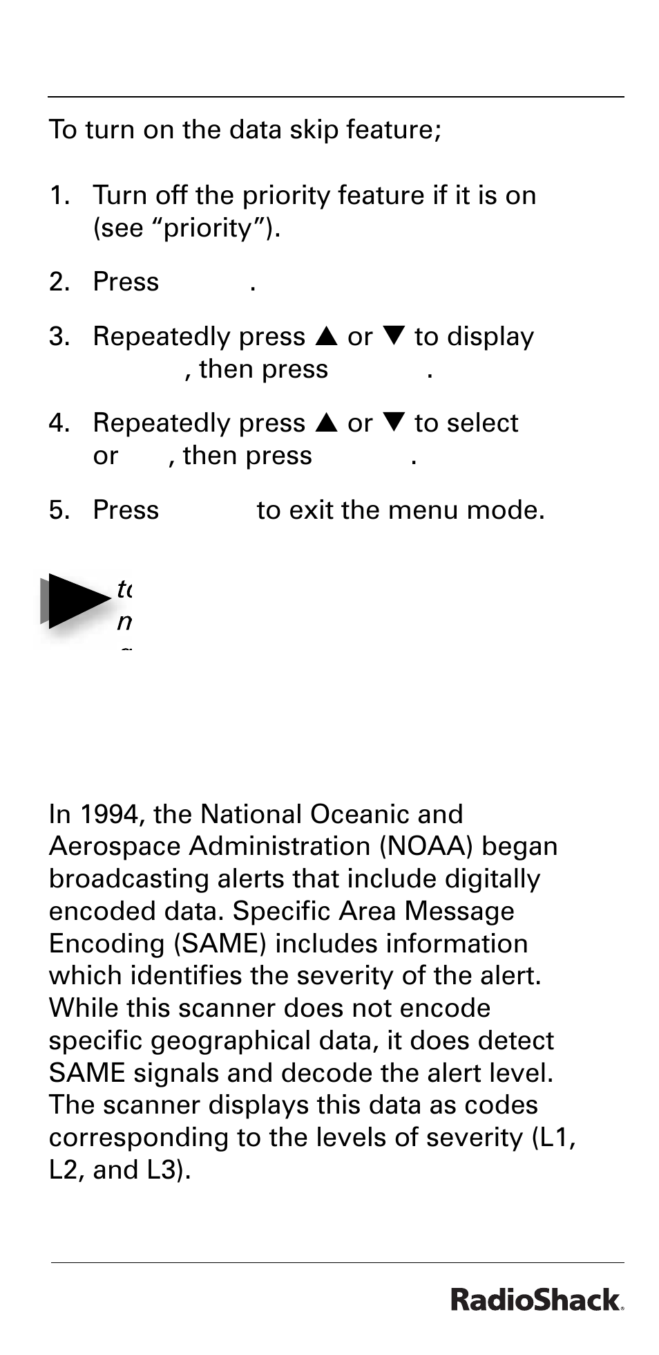 Beyond the basics, Receiving nwr-same and weather alert signals | Radio Shack PRO-528 User Manual | Page 41 / 92