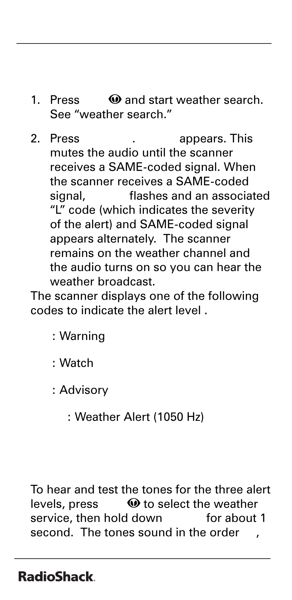 Beyond the basics, Testing digital weather alert tone | Radio Shack PRO-528 User Manual | Page 42 / 92