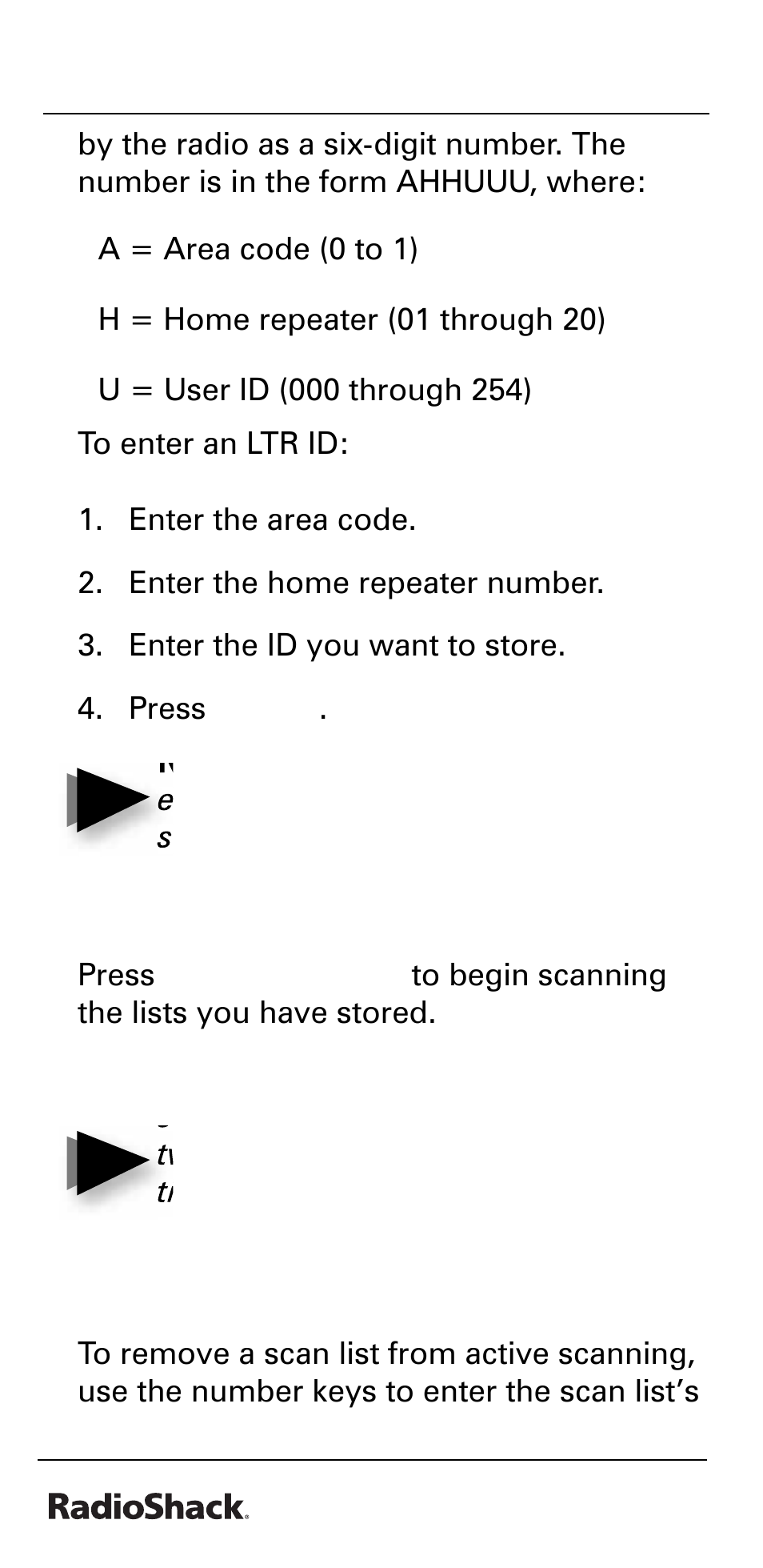 Beyond the basics, Scanning the talk group id lists | Radio Shack PRO-528 User Manual | Page 68 / 92
