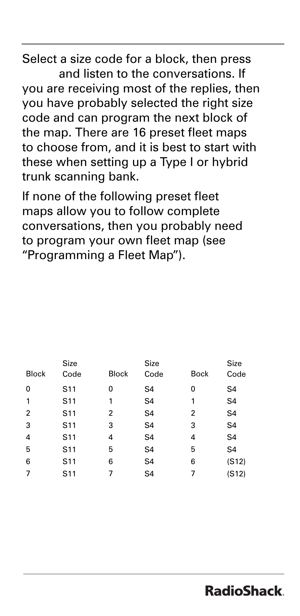 Beyond the basics, Preset fl eet maps table | Radio Shack PRO-528 User Manual | Page 71 / 92