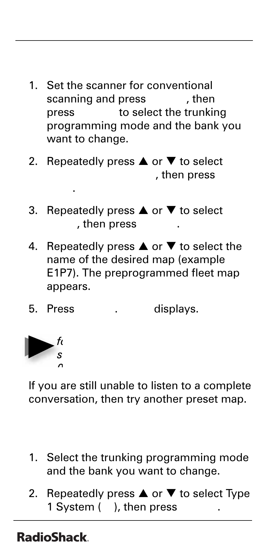 Beyond the basics selecting a preset fl eet map, Programming a fl eet map | Radio Shack PRO-528 User Manual | Page 74 / 92