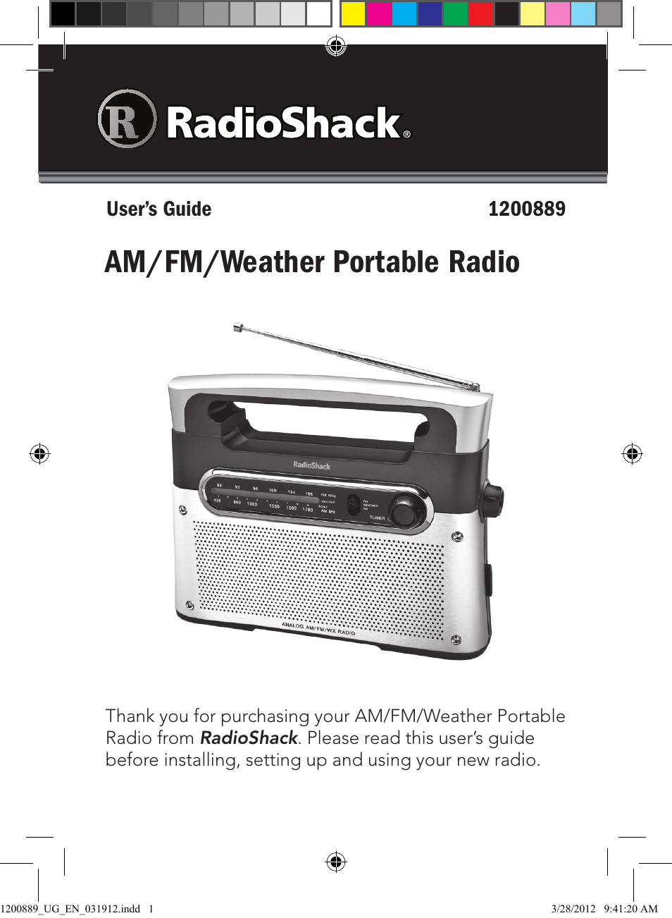 Radio Shack 12-889 User Manual | 7 pages