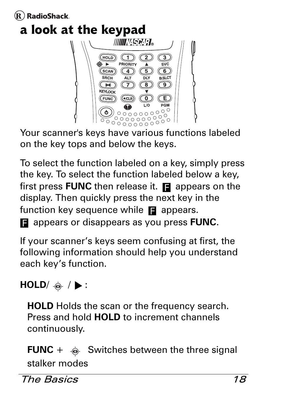 A look at the keypad | Radio Shack Pro 84 User Manual | Page 18 / 64