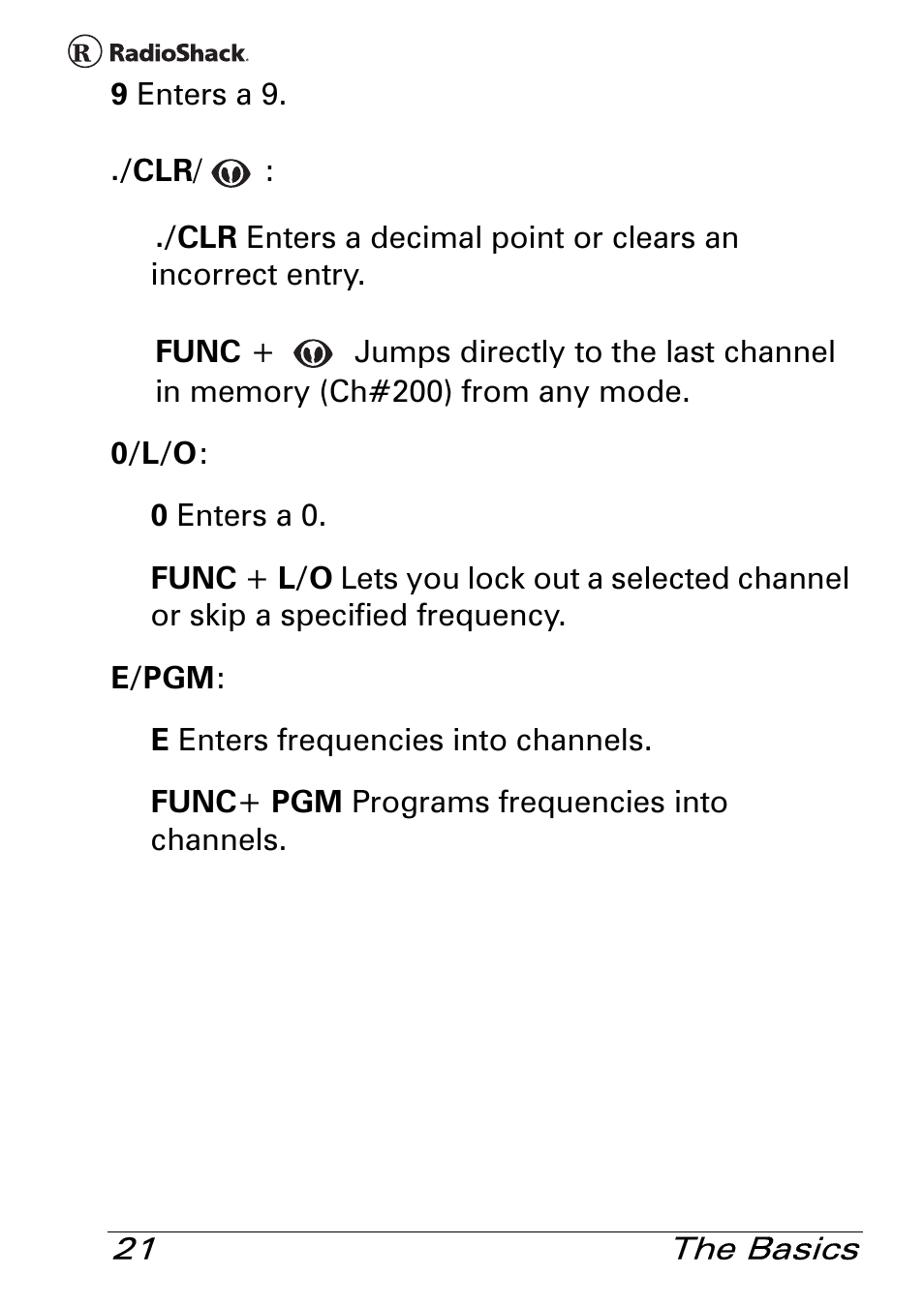 Radio Shack Pro 84 User Manual | Page 21 / 64