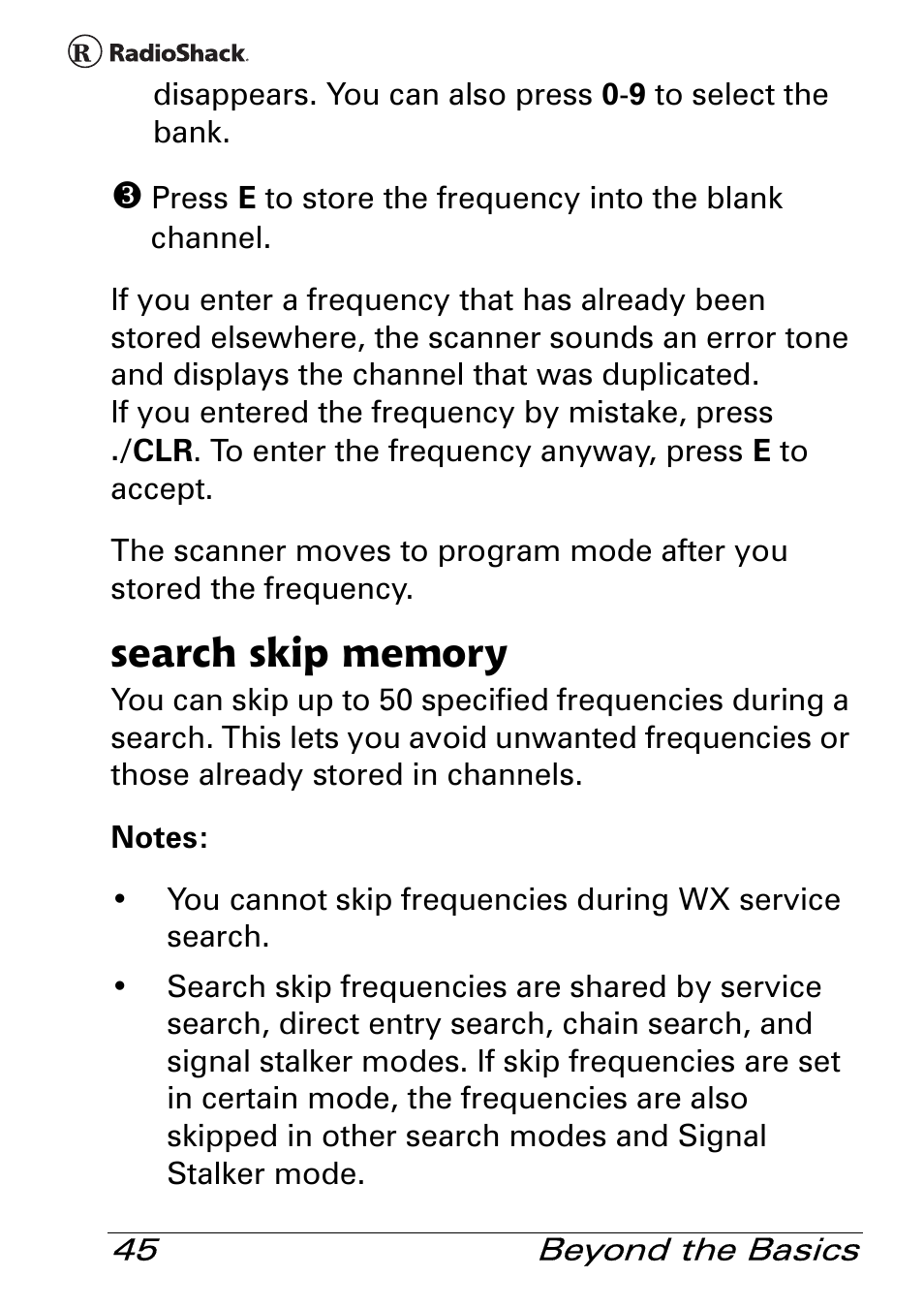 Radio Shack Pro 84 User Manual | Page 45 / 64