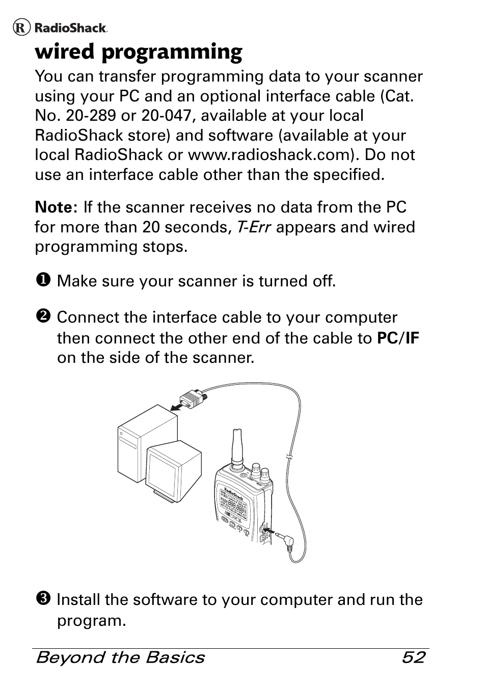 Wired programming | Radio Shack Pro 84 User Manual | Page 52 / 64