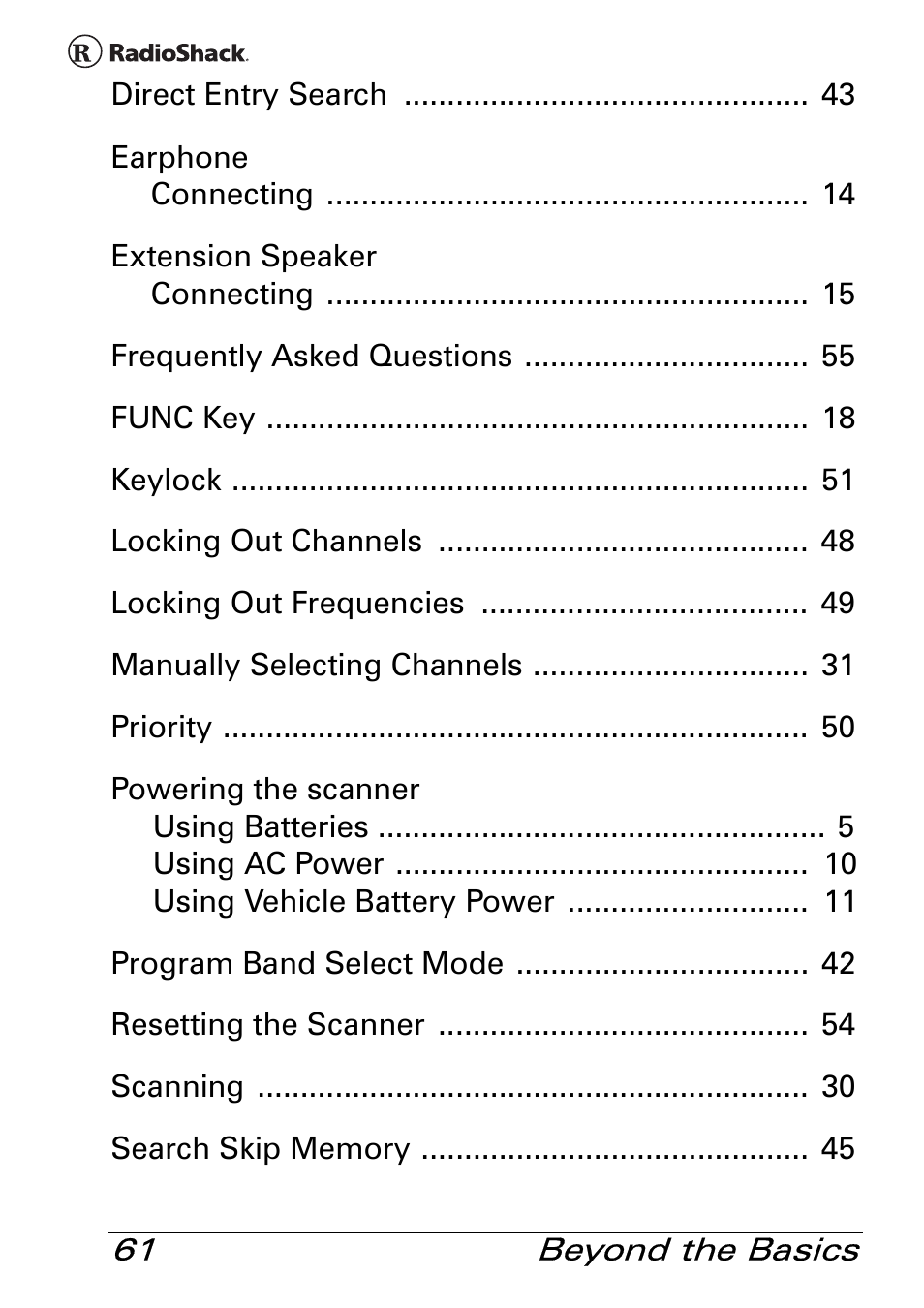 Radio Shack Pro 84 User Manual | Page 61 / 64