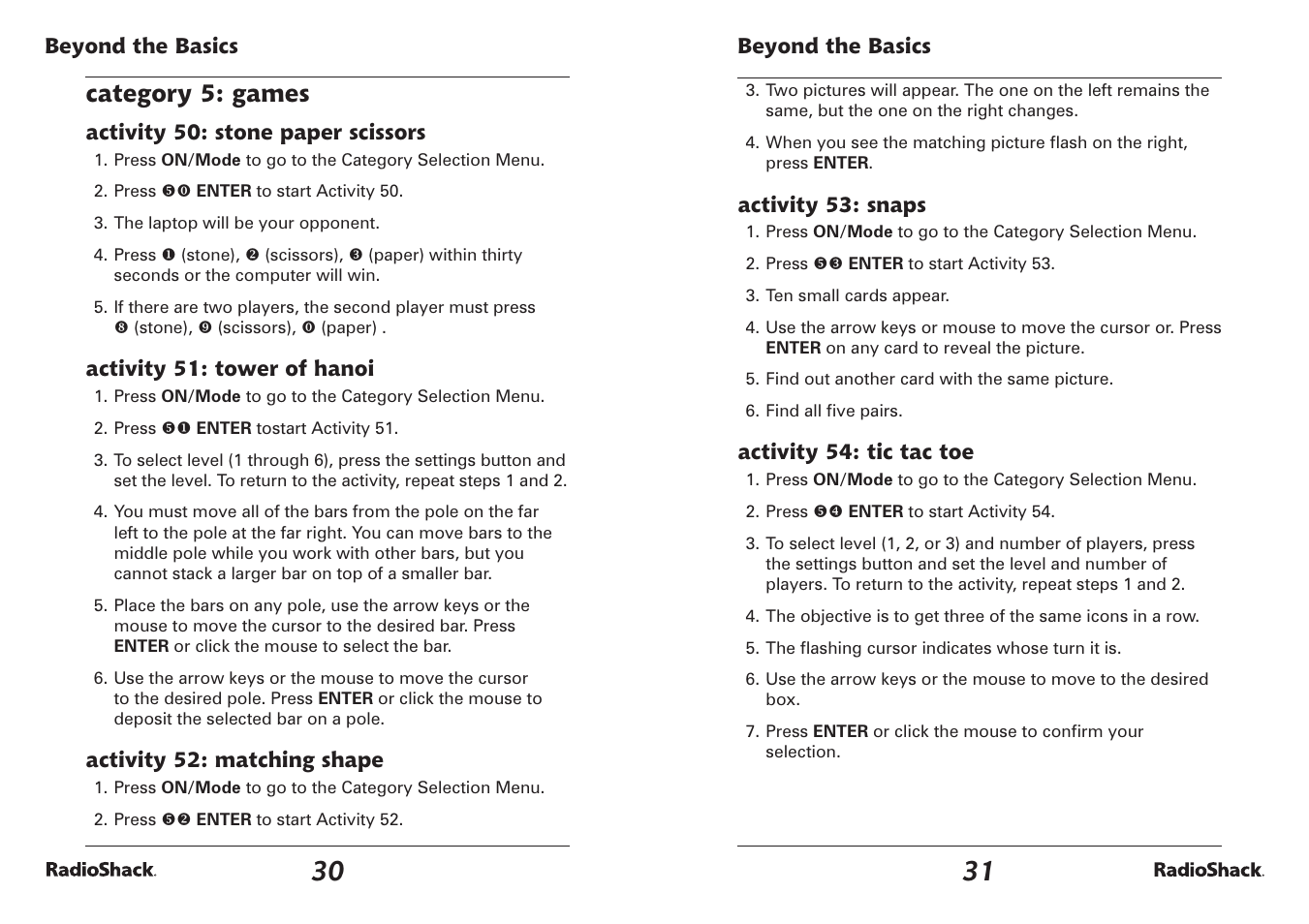 Category 5: games | Radio Shack 60-2642 User Manual | Page 16 / 23
