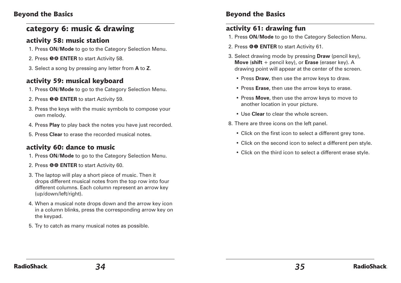 Category 6: music & drawing | Radio Shack 60-2642 User Manual | Page 18 / 23
