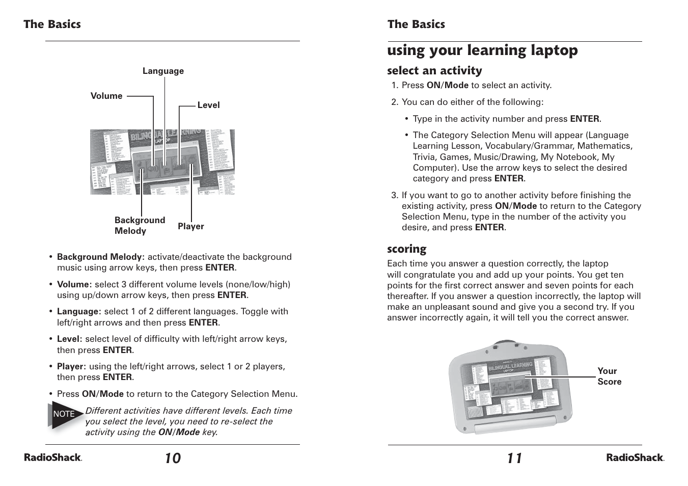 Using your learning laptop | Radio Shack 60-2642 User Manual | Page 6 / 23