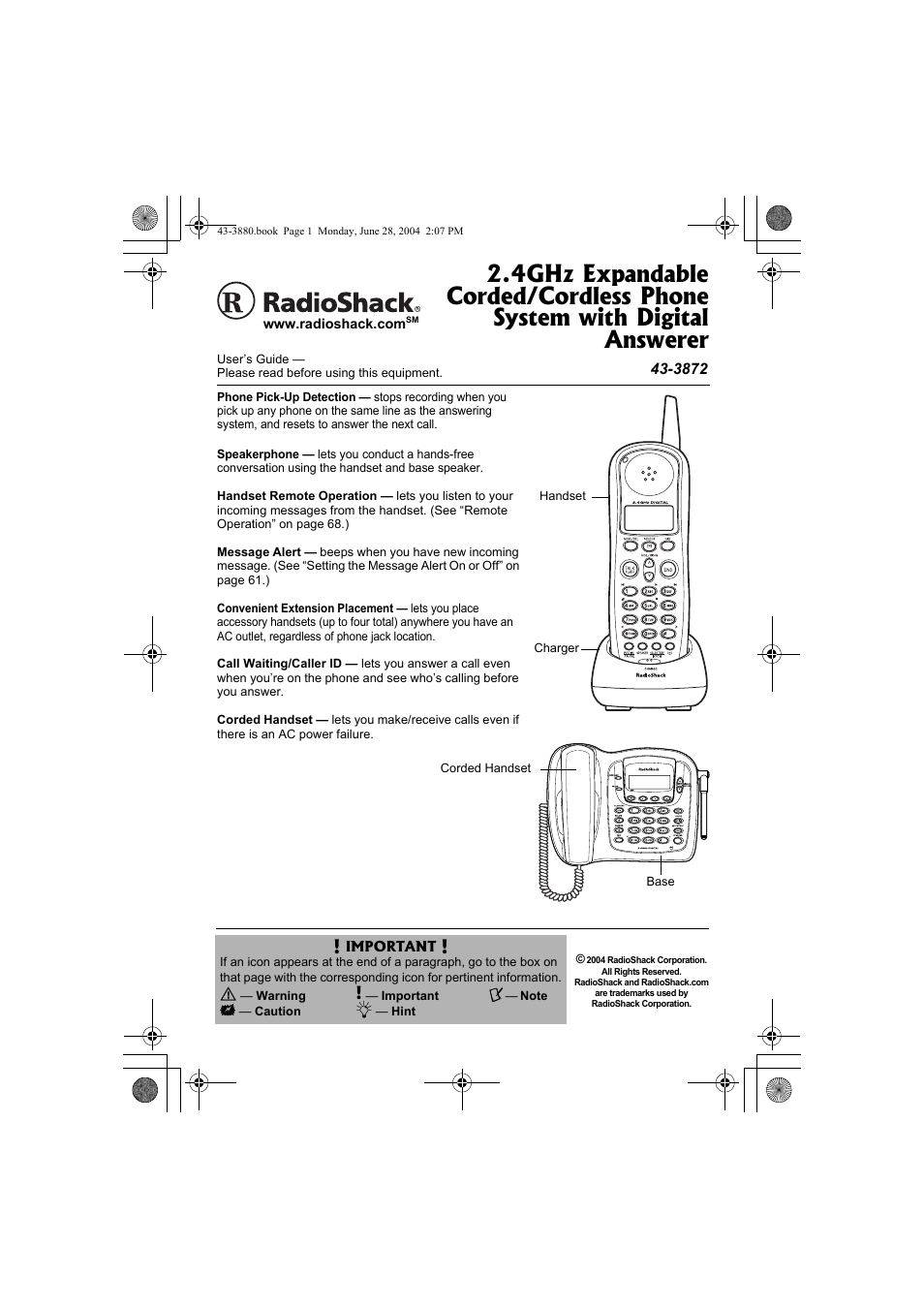 Radio Shack 43-3872 User Manual | 76 pages