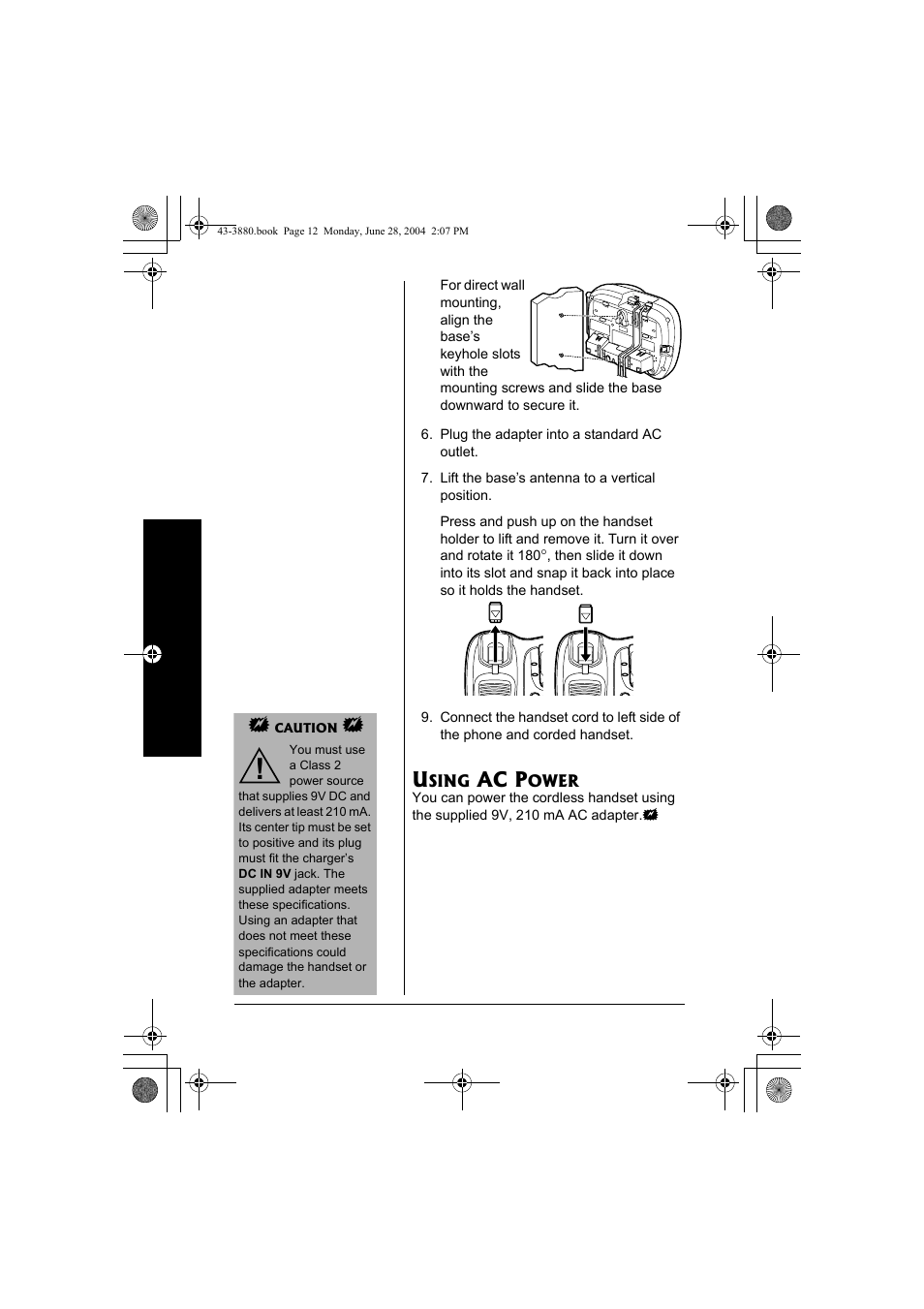 Using ac power, Ac p | Radio Shack 43-3872 User Manual | Page 12 / 76